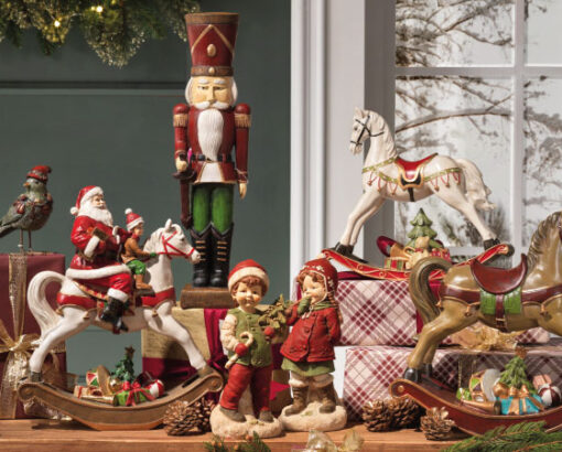 Addobbi natalizi Brandani : statuetta Babbo Natale e statuette natalizie