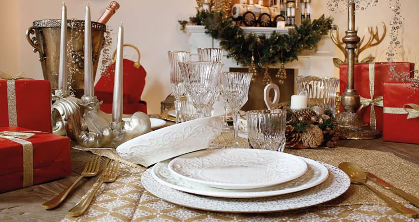 White porcelain plates Delizie by Brandani